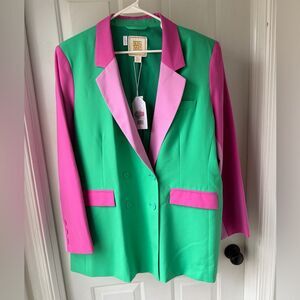 NWT Emily McCarthy Bristol Blazer Size XXL Watermelon Sugar Double Breasted